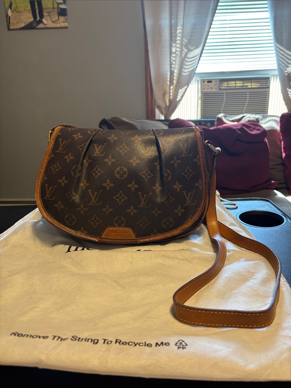 Louis Vuitton Monogram
Menilmontant Shoulder/Crossbody. 
COA/ LV dust bag